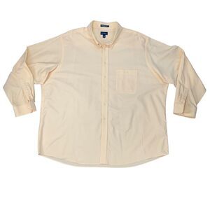 Paul Fredrick Dress Shirt Mens 3XL Yellow Performance Cotton Sport Button *READ